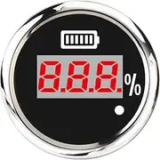 ACAECMGGFP Car Battery Power Charge Level Indicator Boat Waterproof Battery Capacity Meter 0~100% LED Display with Red Backlight Voltmeter Voltmeter(BS)