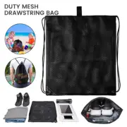 Mesh Drawstring Bag Swimming Light Weight Backpack Storage Nylon Cinch -
