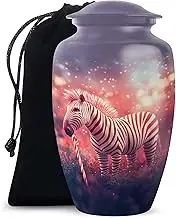 Zebra Cremation Urn for Ashes Adult Male & Female - Large Funeral Urns for Human Ashes - Memorial Urns for Mom & Dad 10 Inch