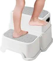 Step Stools for Kids Non-Slip 2 Step Stool with Portable Handles Sturdy Toddler Step Stool Poop Stool Toys Container Box for Toilet Potty Training, Bathroom, Kitchen Toddler Step Stool Step Ladder 2 S