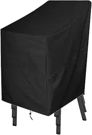 Gicov Stackable Chair Cover Waterproof Outdoor High Back Dining Chair With Drawstring Hem - Lawn Patio Furniture Protector Lounge Deep Seat (65x65x120cm)