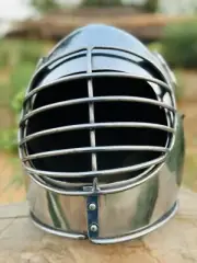 Medieval Bascinet Helmet Historical Armor Knights Halloween Helmet Larp W/Stand