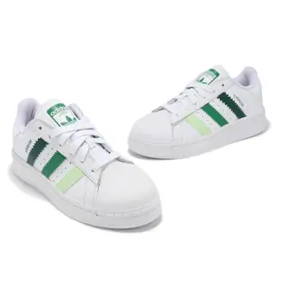 adidas 休閒鞋 Superstar XLG W 女鞋 白 綠 皮革 厚底 貝殼頭 三葉草 愛迪達 IF9121 23.5cm WHITE/GREEN