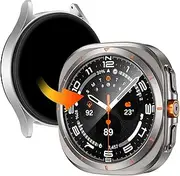 LETOID for Samsung Galaxy Watch 7 Screen Protector Case 44mm [Looks like Galaxy Watch Ultra] Rugged Protective Face Cover 44 mm with Built-in 9H Tempered Glass Film Accessories for Watch7 - Titanium