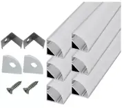 Channel System Cover Led Strip Lights V Shape White End Cap Silver Indoor 6 Pack