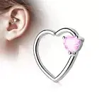 Piercing Ear Cartilage Daith Gem Heart Pink