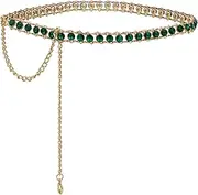 ILuvatar glass diamond chain belt metal metal belt women's western style belt women's belt bling bling F009