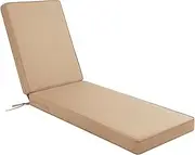 PATIOASIS Patio Loung Chair Cushion 72inch Water-Resistant Outdoor Chaise Cushions for Pool Patio Furniture Chair Cushion for Lounge, Beige