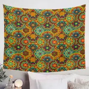 Green Red Blue Messy Mandalas Tapestry