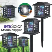 2x 12cm Solar Mozzie Zapper Insect Killer Black