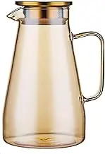 Glass Jug Water Carafe Glass Pitcher with Spout and Lid Glass Teapot Has Two Water Outlets and The Lid Has a Sealing Ring