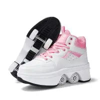 在飛比找蝦皮商城精選優惠-2024新款溜冰鞋四輪狂暴鞋青少年兒童成人升級變形鞋dtzx