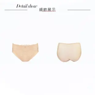 【Swear 思薇爾】享塑美學系列M-3XL蕾絲中腰三角女內褲(澄光膚)