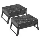 NNEAGS 2X Portable Mini Folding Thick Box-type Charcoal Grill for Outdoor BBQ Ca