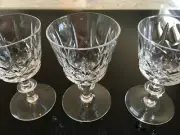 E&L EDINBURGH CRYSTAL 3 Pc Claret Wine or Cordials Stemware Cross & Olive RARE!