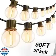 addlon 100FT(2-Pack*50FT) Outdoor String Lights, G40 Globe LED Patio Lights W