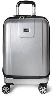 [CONDOTTI] Leggero Lightweight Spinner Suitcase – 20" Cabin Luggage, Durable PC & ABS Shell, 360° Spinner Wheels, Telescopic Handle, Organised Compartments, Secure Zip Closure, Silver, 360° Spinner