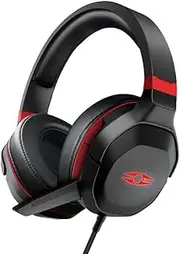 Head-Mounted Gaming Headset 7.1 Virtual Surround Sound 40mm Driver Unit Light Effect Ergonomic Design Black One Size