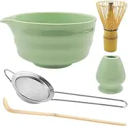 dididudi Matcha Whisk Set - 5pcs Premium Matcha Tea Set with Authentic Chasen, Matcha Sifter, and Matcha Wisk Holder - Complete Kit for Perfect Matcha Tea Ceremony (Green)