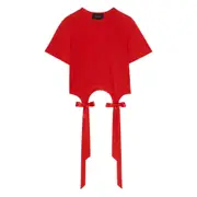 [Simone Rocha] Simone Rocha Easy Bow-detail Short-sleeve T-shirt XS RED