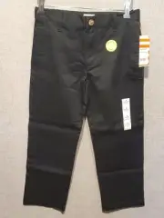 Cat & Jack Boys Uniform Chino Pants Ultimate Flat Front Black 8 Husky New W Tags
