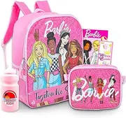 Backpack with Lunch Bag Set - Bundle with 16" School Bag, Barbie Lunch Box, Water Bottle, Tattoos, More | Barbie Backpack for Girls, Kids, Multicolor, Barbie Backpack, Barbie Backpack, Barbie