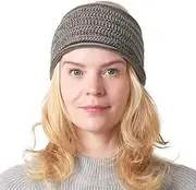 CHARM Women Men Knitted Headband - Wide Hair Band Headband Sport Fashion Boho Japanese Style Cotton-Blend Mesh Mix Brown