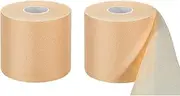 2Pack 22 Yards Pre-wrap Athletic Tape Foam Underwrap Tape Sports Foam Underwrap Bandage Athletic Foam Tape for Wrists Elbows Knees Ankles Hair(Beige)