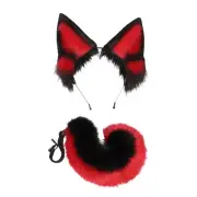Foxes Tail Animal Tail Adjustable Belt Foxes Ears Hairband for Halloween Costume