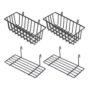 2 Sets Hanging Wall Basket Bin Shelf Easy to Take Baskets Removable