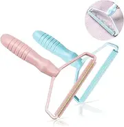 (2Pack) Portable Lint Remover, Proxima Direct Manual Clothes Shaver, Sweater Clean Tool, Double Sided Remover for Removing Dust and Pet Hair from Clothing,Furniture,Curtain,Blanket (Blue+Pink)