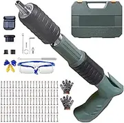 Portable Air Nailer Gun - Powerful 3 Speed Adjustable Manual Steel Nail Gun, Wall Fastening Tool for Cement Wall Wire Hider Fixture Install, Woodworking and Decoration Integrated Nail Gun