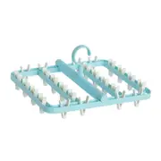 Plastic Detachable Clothespin Socks Clothes Hanger Windproof Drying Rack Home Foldable Storage Hanger Rack with 24 Clips