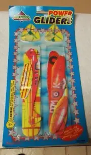 VINTAGE POWER GLIDERS TOY AIRPLANES SPINNING PROPELLER ACTION NO. 7086 NEW MIB