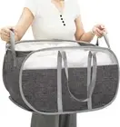 Pop-Up Laundry Basket，Collapsible Mesh Laundry Hamper– with Extended Shoulder St