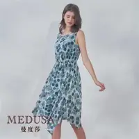 在飛比找森森購物網優惠-現貨【MEDUSA 曼度莎】藍綠點點飄逸雪紡洋裝（M-XL）