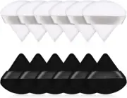 Pyhot 12 Pack Black and White Triangle Velour Makeup Powder Puff,Portable Sof...
