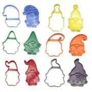 GARDEN GNOMES SET OF 12 OUTLINE COOKIE CUTTERS AND DETAILED STAMPS USA PR1618