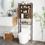 CostwayOver-The-Toilet Storage Cabinet Bathroom Organizer with 2 Doors-Brown