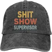 seta-au Black,Baseball Hat for Women - Adjustable with Shit Show Supervisor Sports Hat for Men Women
