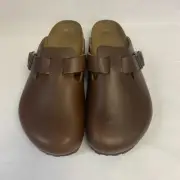 Birkenstock New with Box Boston Vintage Wood Roast Leather Narrow - Select Size
