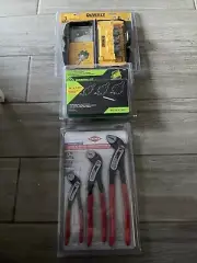 Lot 3 Tools DeWalt DWACM1802 Hole Saw Kit, Metal Cutting Greenlee Knipex Pliers