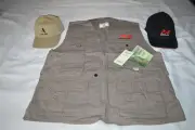 FOX FIRE ~ MINELAB DETECTORS ~ COILTEK COILS ~ KHAKI SAFARI VEST ~ LARGE ~ NEW