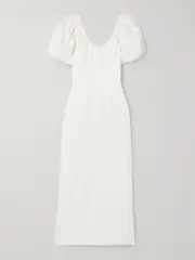 [Faithfull] Faithfull - Vence Gathered Linen Midi Dress - White - small small White