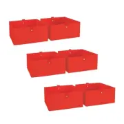 Kids 6pc Folding Storage Bins Set - 10.5”W x 5”H Fabric Boxes with Handles fo...