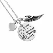 "No Longer by my side but forever in my heart" Circle Cremation Urn Pendant