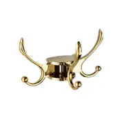 Honana Multipurpose Heavy Duty Solid Metal Home Wall Mount Triple Swing Arms Coat Towel Hook GOLDEN COLOR