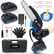 Mini Chainsaw Cordless 6 Inch Handheld Chain Saw with Security Lock & Auto Oiler