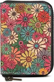 maogoam for MagSafe Wallet Women, Zipper Magnetic Cards Holder Wallet, Stronger Magnetic Wallet for iPhone 16/15/14/13/12 Models, Leather Wallet Fit 5-7 Cards and Cash, Coin, RFID Blocking, Gerbera