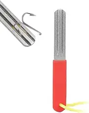 Fish Hook Sharpener, Double Sided Diamond File Sports Fishing Hook Hone, Fishhook Sharpening Whetstone with Handle 400/800 Grits Diamond Fish Hook Grinding File for Fishing